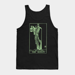 The Hermit Tarot Card Classic Occult White on Black Zed Lep Green Print Gothic Retro Tee Shirt Mug Sticker + More Tank Top